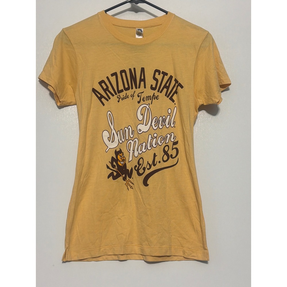 New Agenda Arizona State Sun Devils T-Shirt Yellow Sun Devil Nation Sparky M NWT